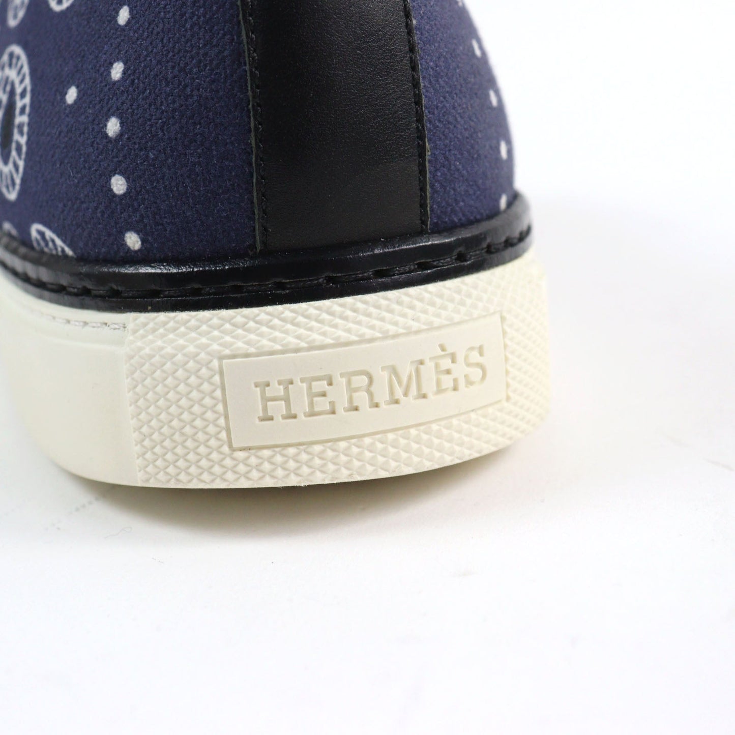 HERMES Low cut sneakers Main: Canvas, Part: Leather Navy white mens 41.5 Used