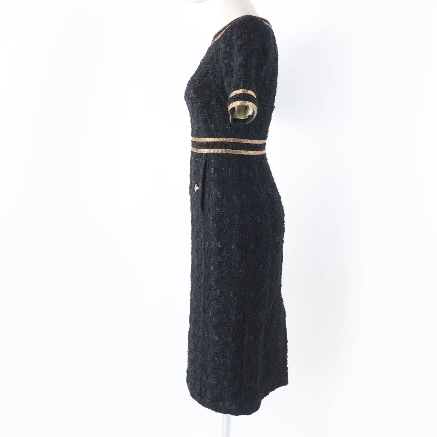 GUCCI one piece 572364 Main: 32% polyester, 27% nylon, 24% cotton, 16% acrylic, 1% polyurethane Black gold Women 36 Used