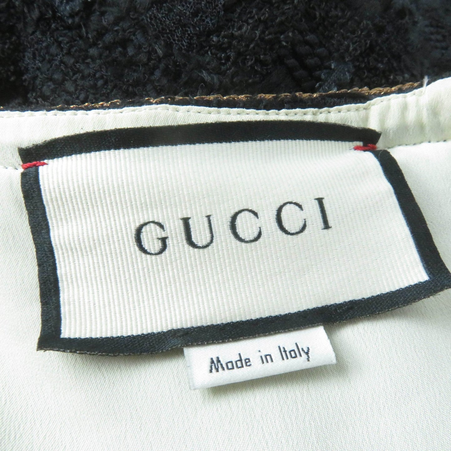 GUCCI one piece 572364 Main: 32% polyester, 27% nylon, 24% cotton, 16% acrylic, 1% polyurethane Black gold Women 36 Used