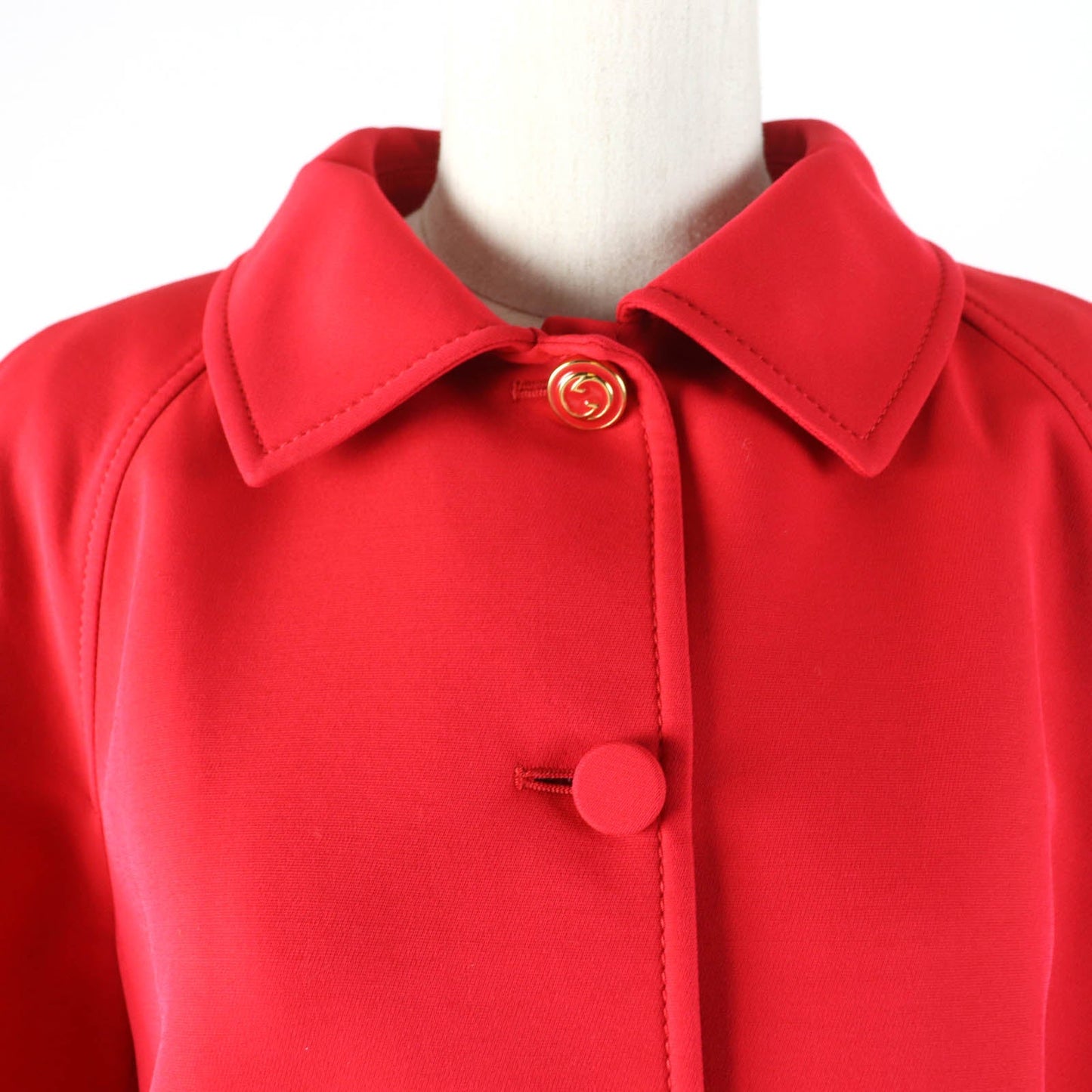 GUCCI Jacket 619359 Main: 54% silk, Main: 46% wool, Part: 100% polyester, Lining: 100% rayon Red Women 40 Used
