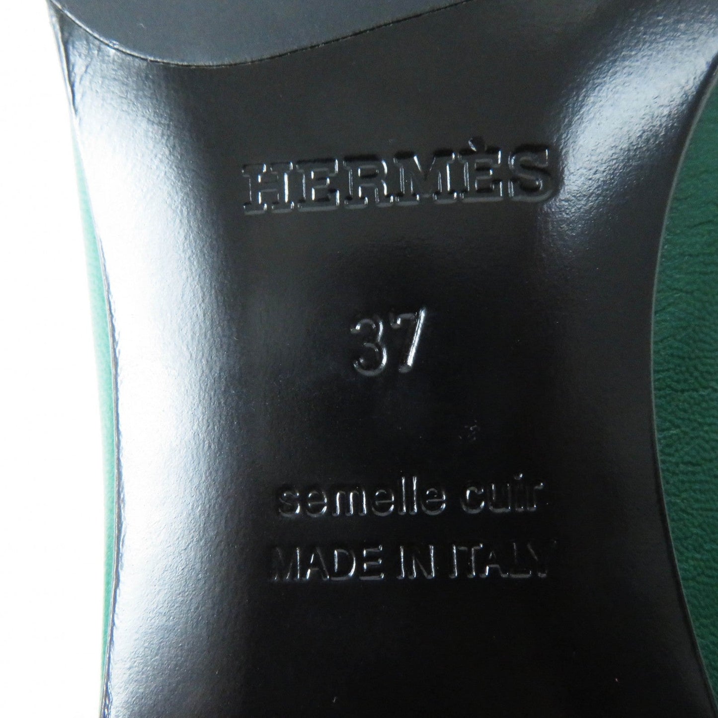 HERMES loafers Main: Leather green moccasins paris Women 37 Used