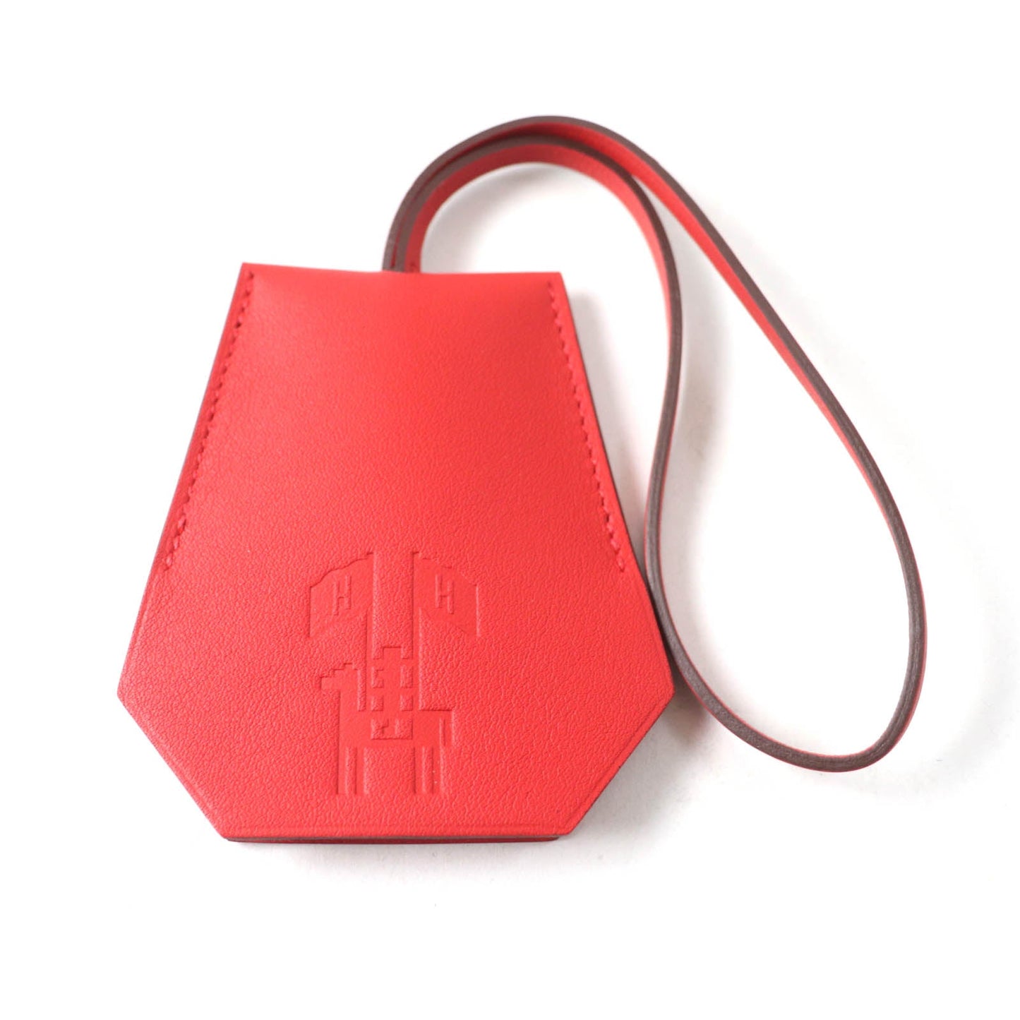 HERMES Bag charm Main: Leather Part: Gold Plated Red Women Used