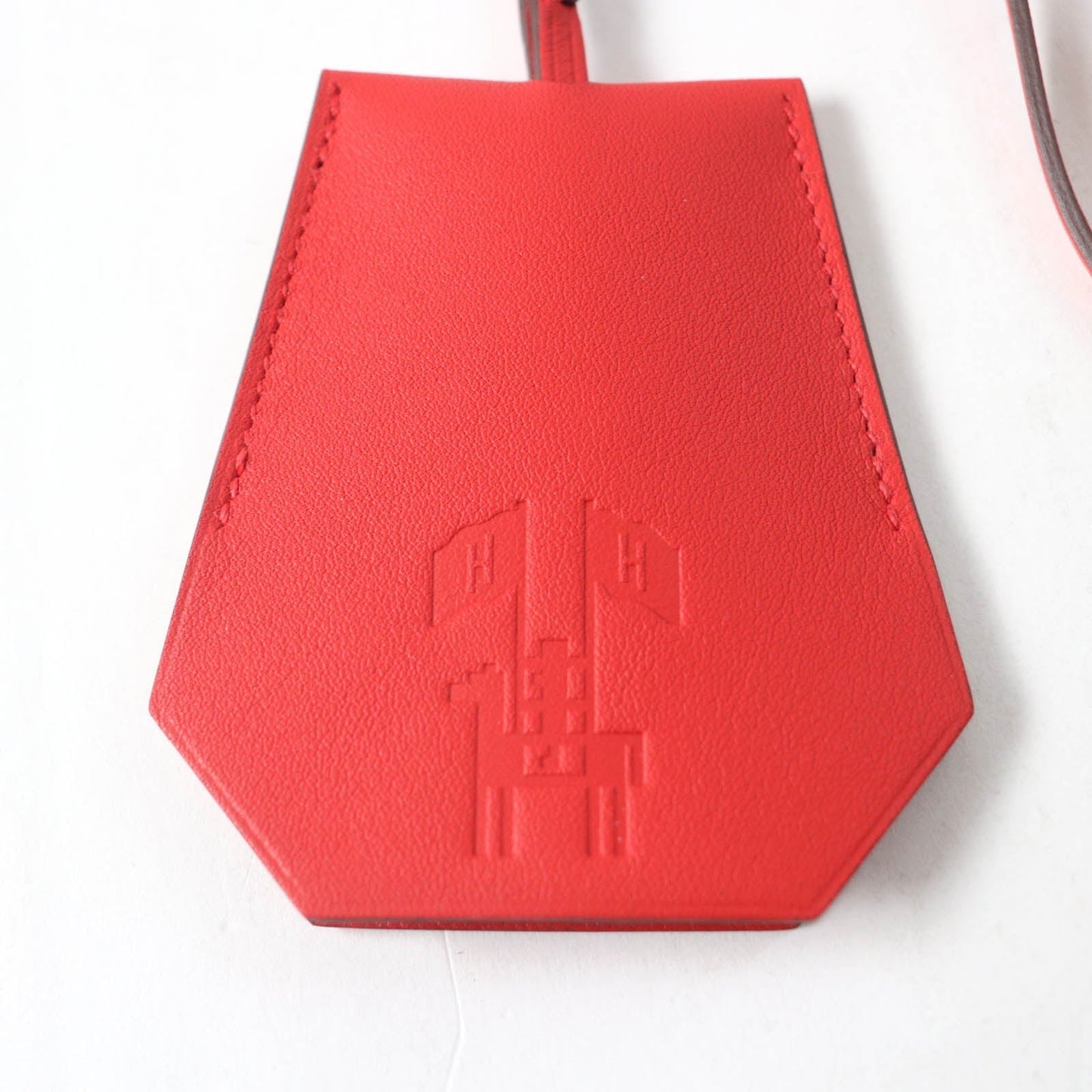 HERMES Bag charm Main: Leather Part: Gold Plated Red Women Used