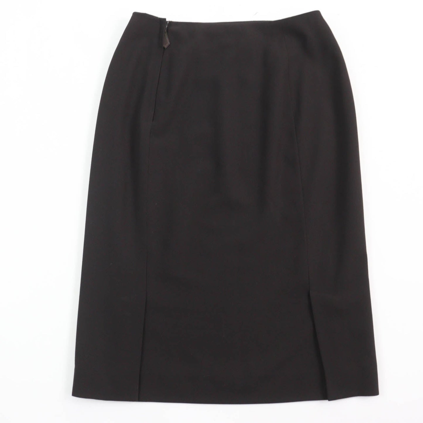 HERMES Tight Skirt Main: 100% wool, Part: Cowhide, Lining: 100% silk Dark brown Women 36 Used
