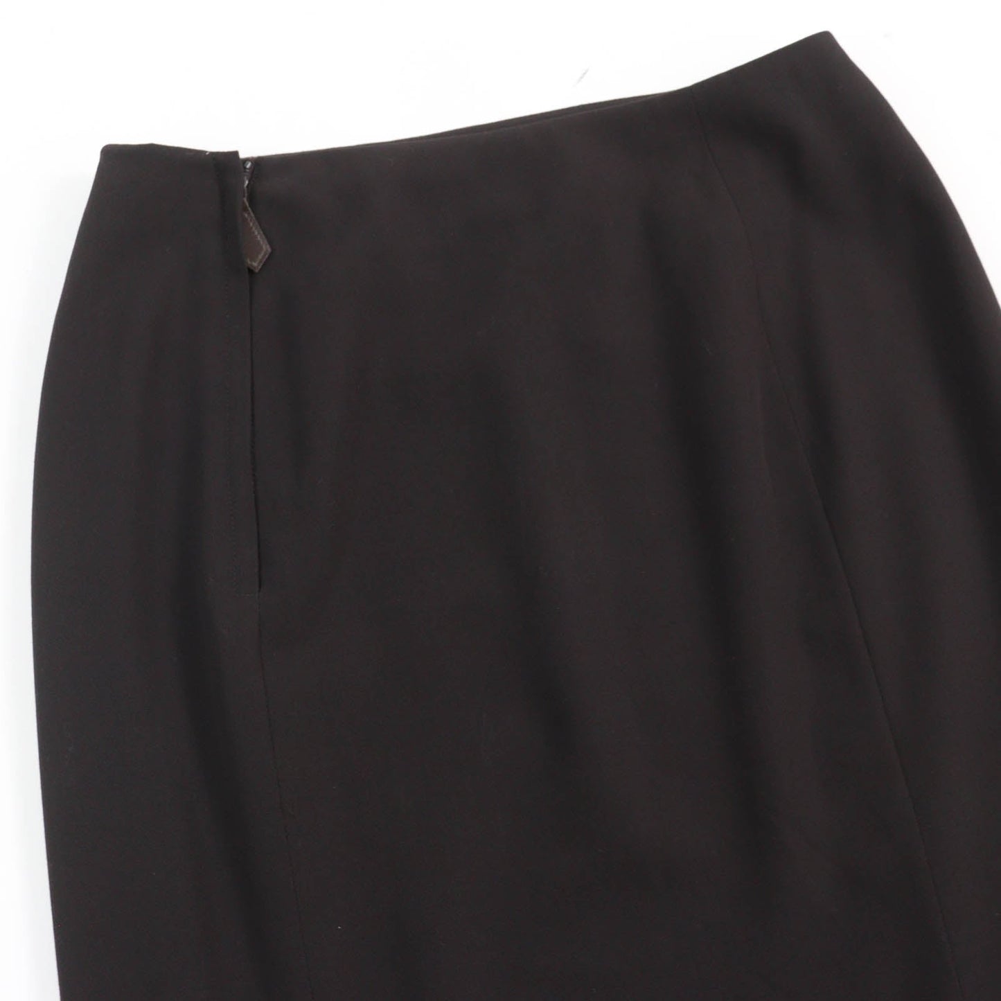 HERMES Tight Skirt Main: 100% wool, Part: Cowhide, Lining: 100% silk Dark brown Women 36 Used