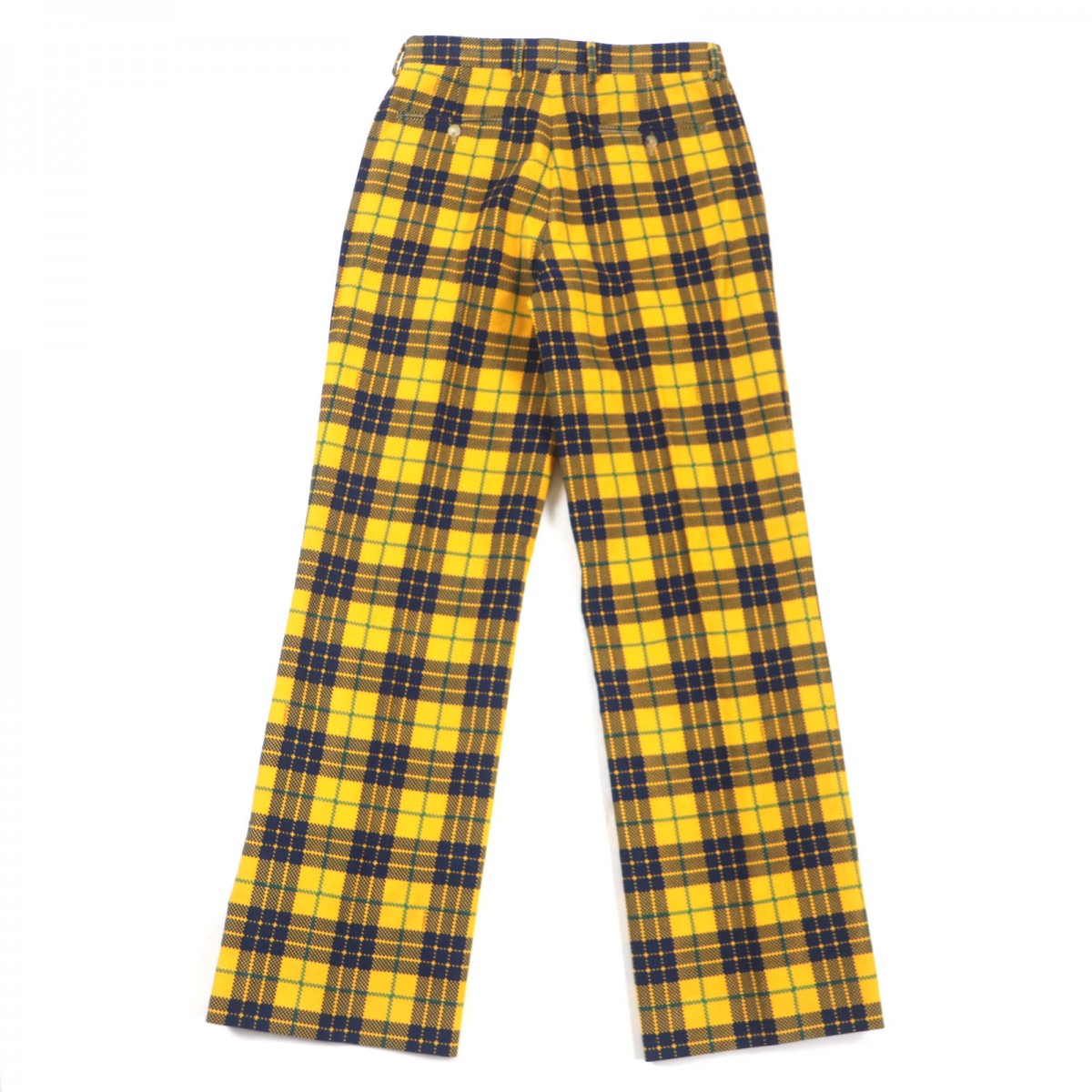 GUCCI slacks 714622 Main: 100% cotton, Lining: 100% rayon, Lining: 100% cotton yellow Straight-Leg Checked Tartan Cotton Pant mens 48 Used