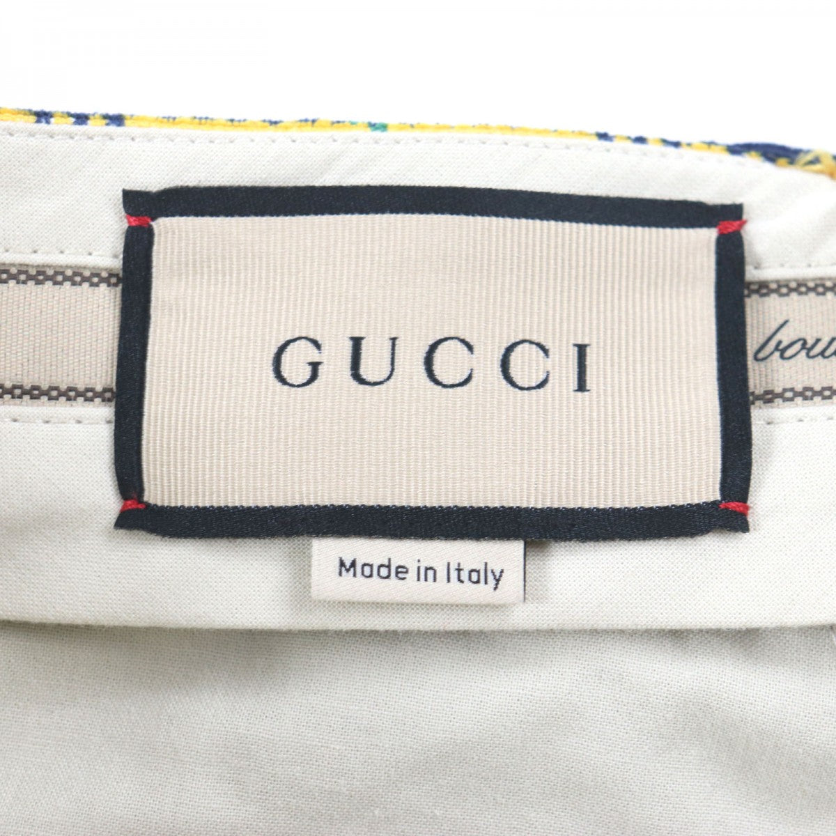 GUCCI slacks 714622 Main: 100% cotton, Lining: 100% rayon, Lining: 100% cotton yellow Straight-Leg Checked Tartan Cotton Pant mens 48 Used