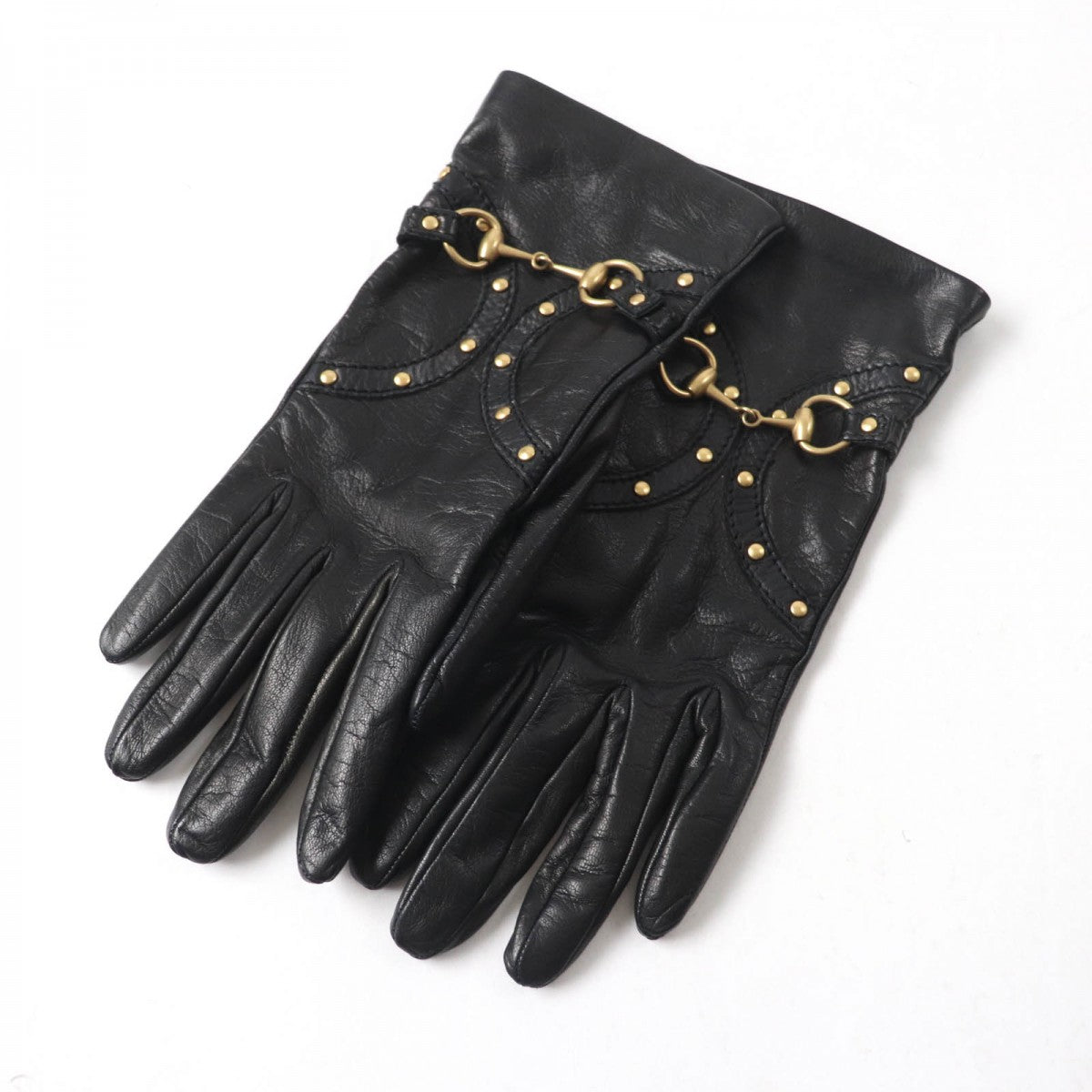GUCCI gloves leather black 7.5