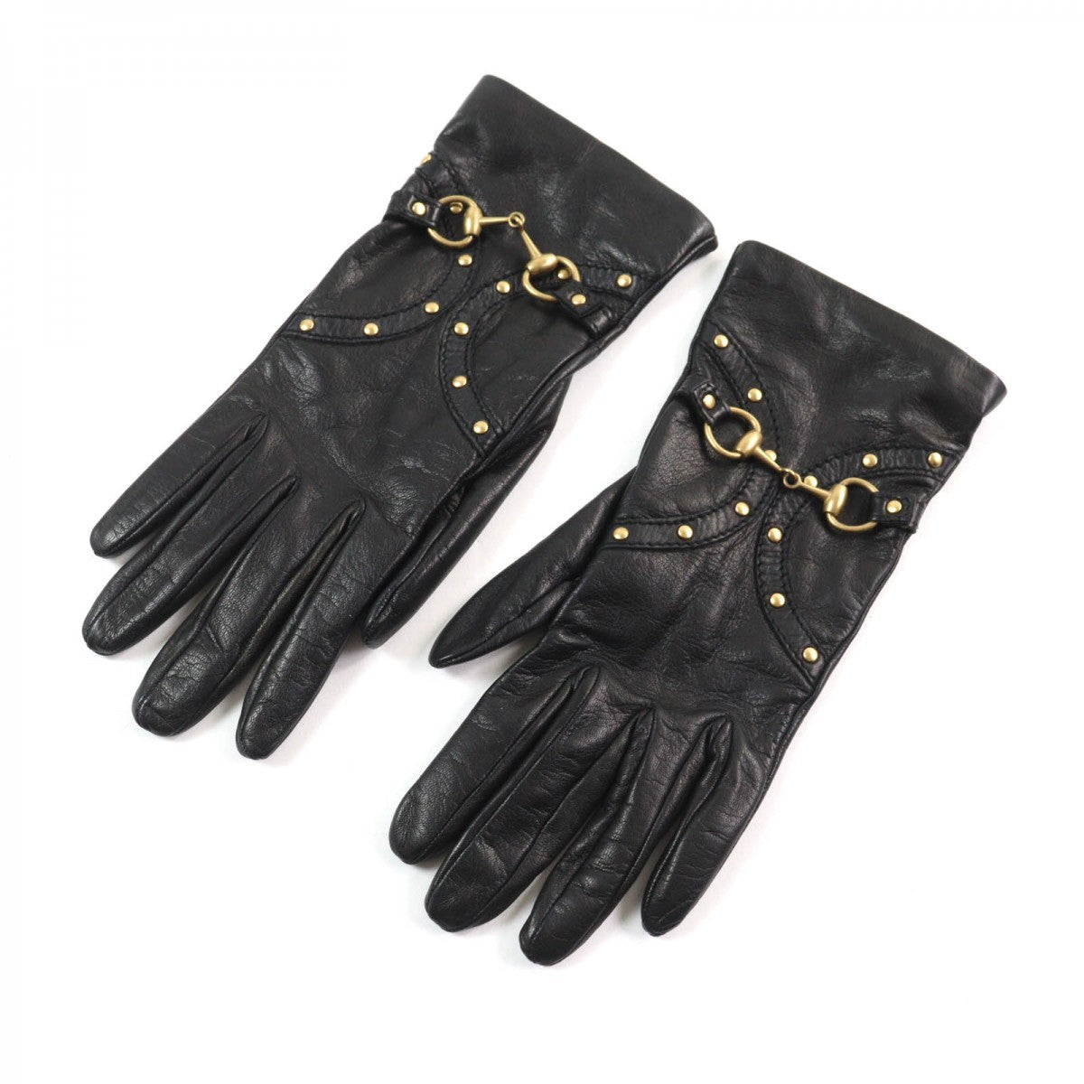 GUCCI gloves leather black 7.5