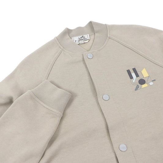 HERMES Stajan Main: 100% cotton, Part: 90% cotton, Part: 10% elastane (polyurethane), Leather part: Lambskin beige Jeu d'Adresse mens M Used