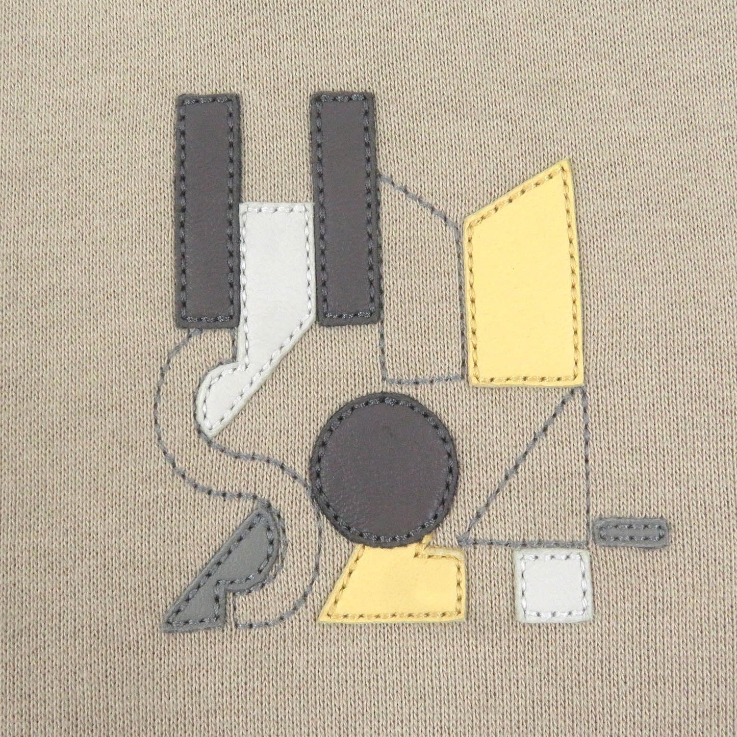 HERMES Stajan Main: 100% cotton, Part: 90% cotton, Part: 10% elastane (polyurethane), Leather part: Lambskin beige Jeu d'Adresse mens M Used
