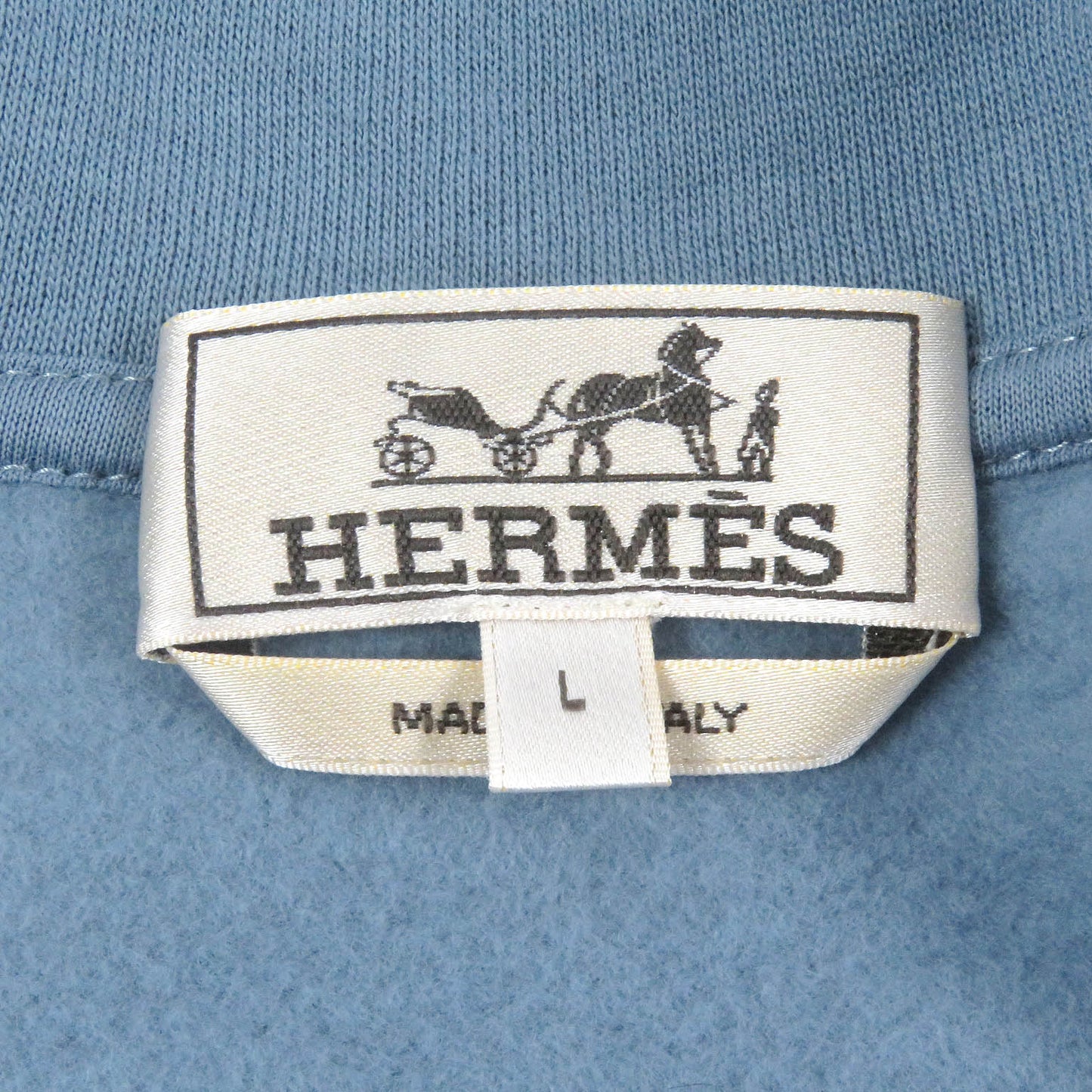HERMES Hoodie Main: 100% cotton, part: 90% cotton, part: 10% polyurethane, part: 80% nylon, part: 20% polyurethane blue Run H mens L Used