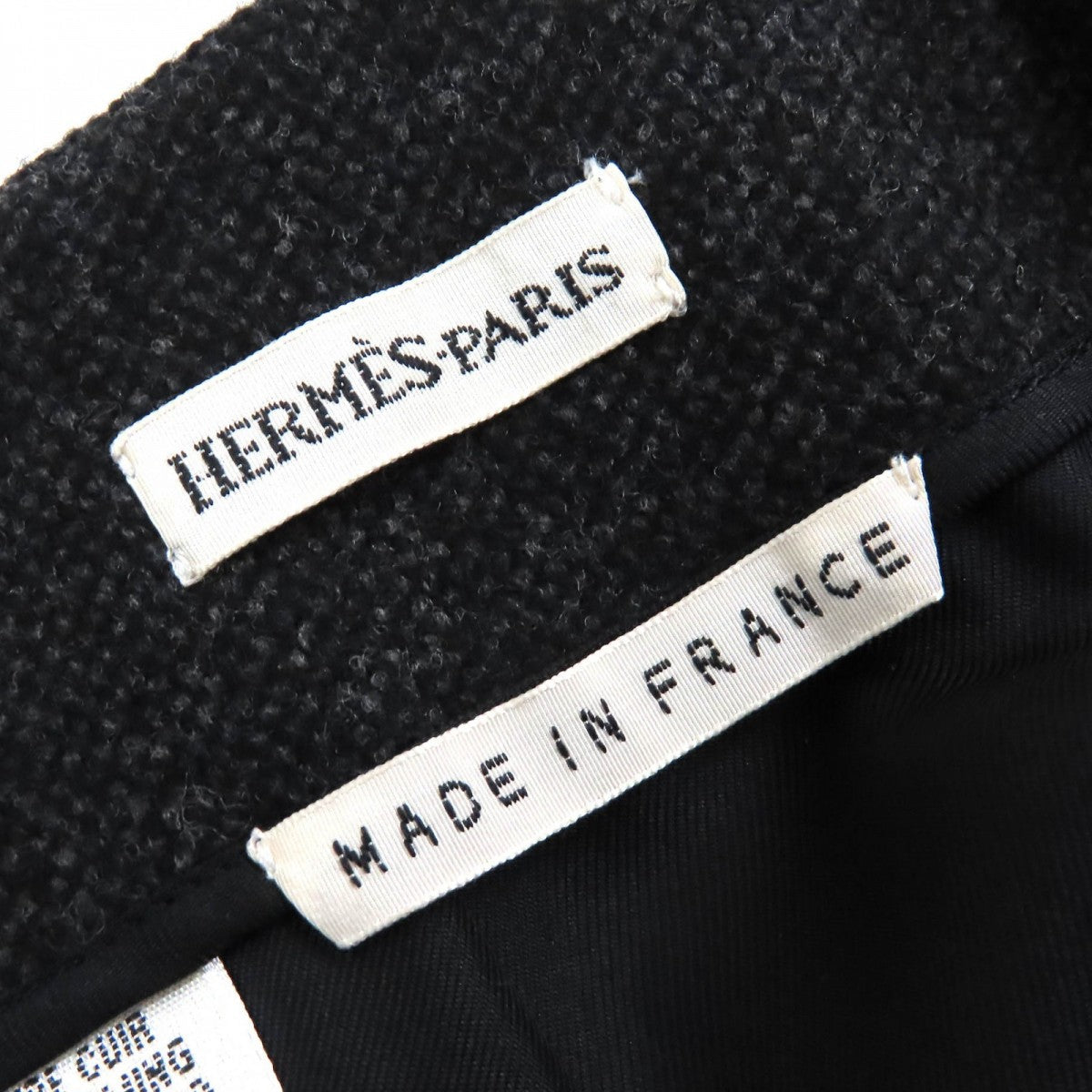 HERMES Tight Skirt Outer: 85% wool, Outer: 15% cashmere, Leather: cowhide, Lining: 100% silk Dark gray Women 36 Used