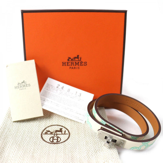 HERMES bracelet Main: Vaux Swift Green Ivory Mini kelly Doubletour Lucky Daisy Women Used