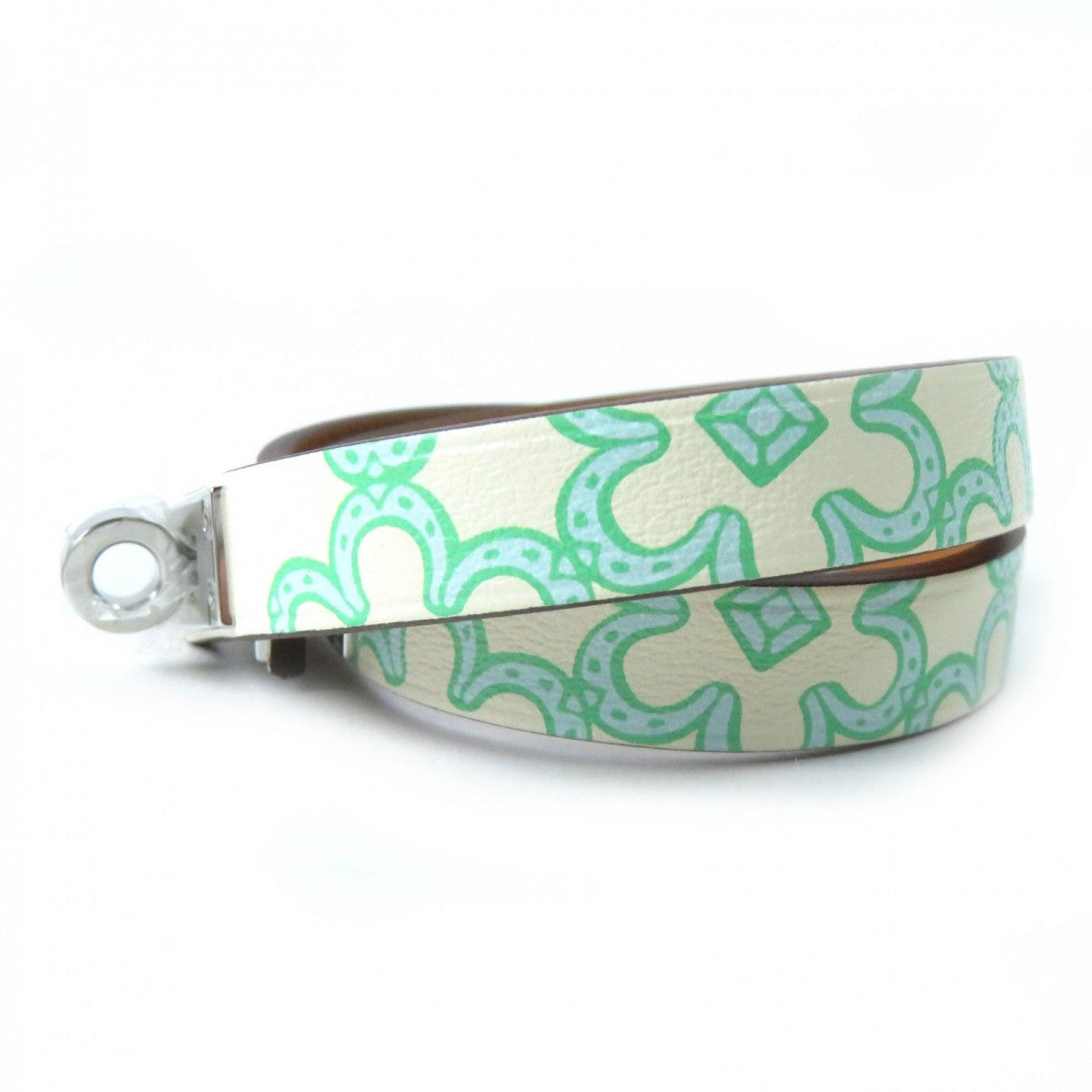 HERMES bracelet Main: Vaux Swift Green Ivory Mini kelly Doubletour Lucky Daisy Women Used