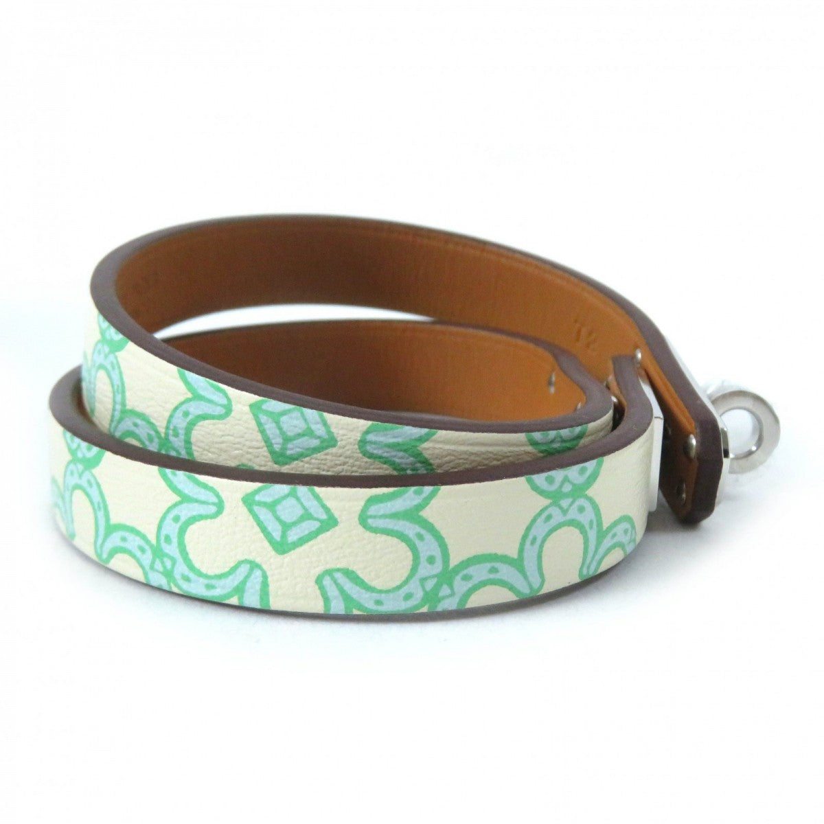 HERMES bracelet Main: Vaux Swift Green Ivory Mini kelly Doubletour Lucky Daisy Women Used