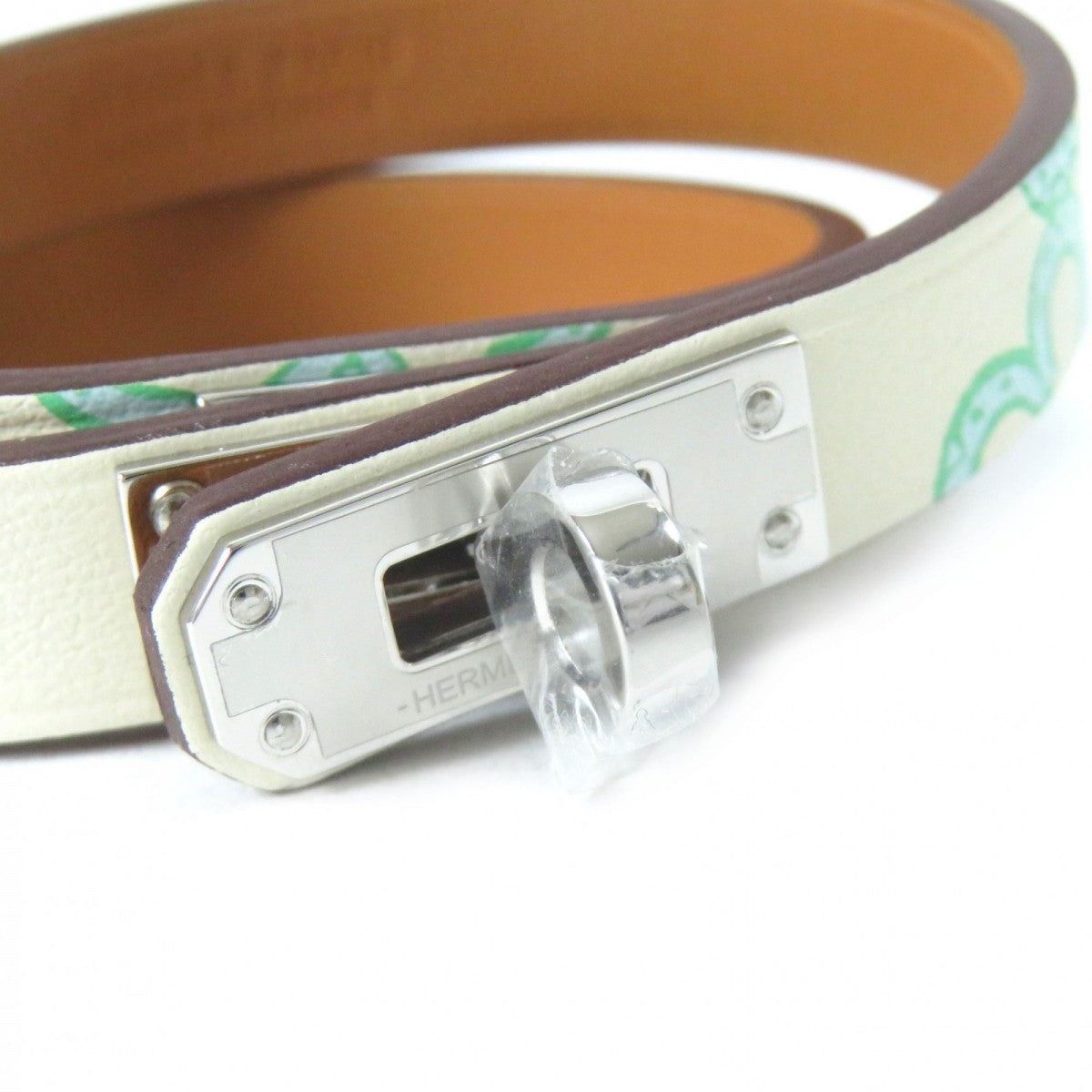 HERMES bracelet Main: Vaux Swift Green Ivory Mini kelly Doubletour Lucky Daisy Women Used