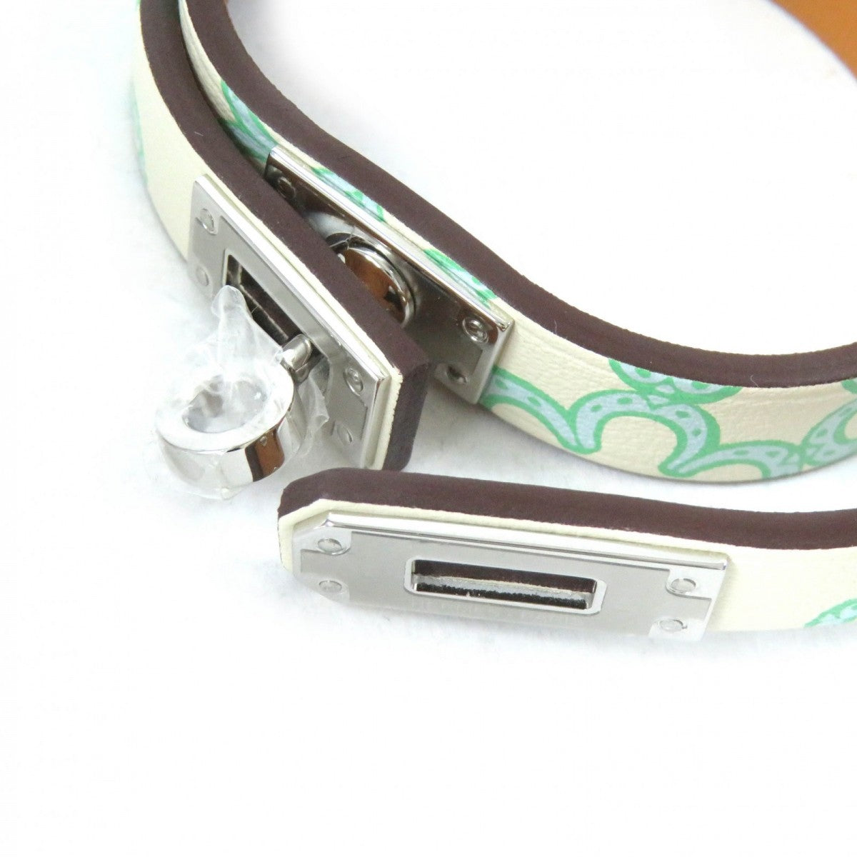 HERMES bracelet Main: Vaux Swift Green Ivory Mini kelly Doubletour Lucky Daisy Women Used