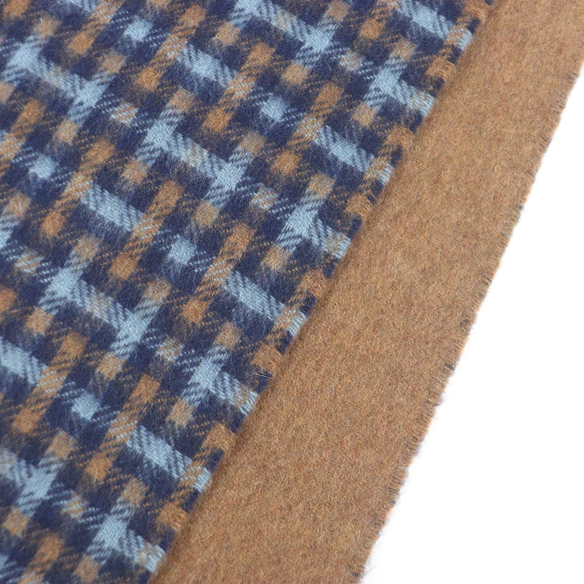 HERMES Scarf cashmere Blue type H ecoce rectoverso