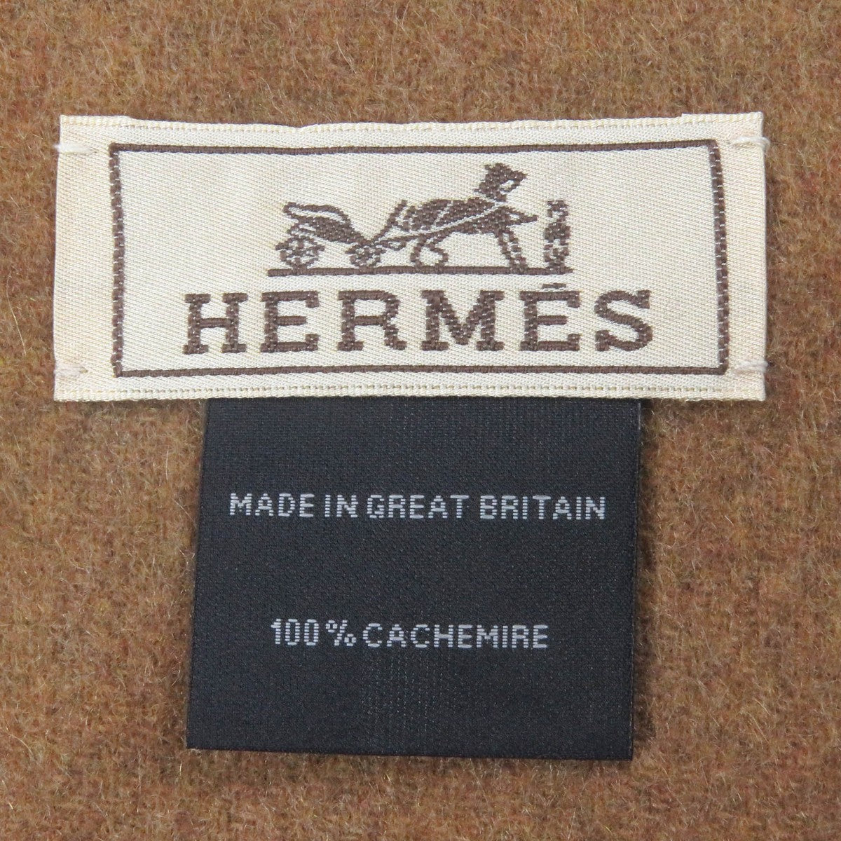 HERMES Scarf cashmere Blue type H ecoce rectoverso