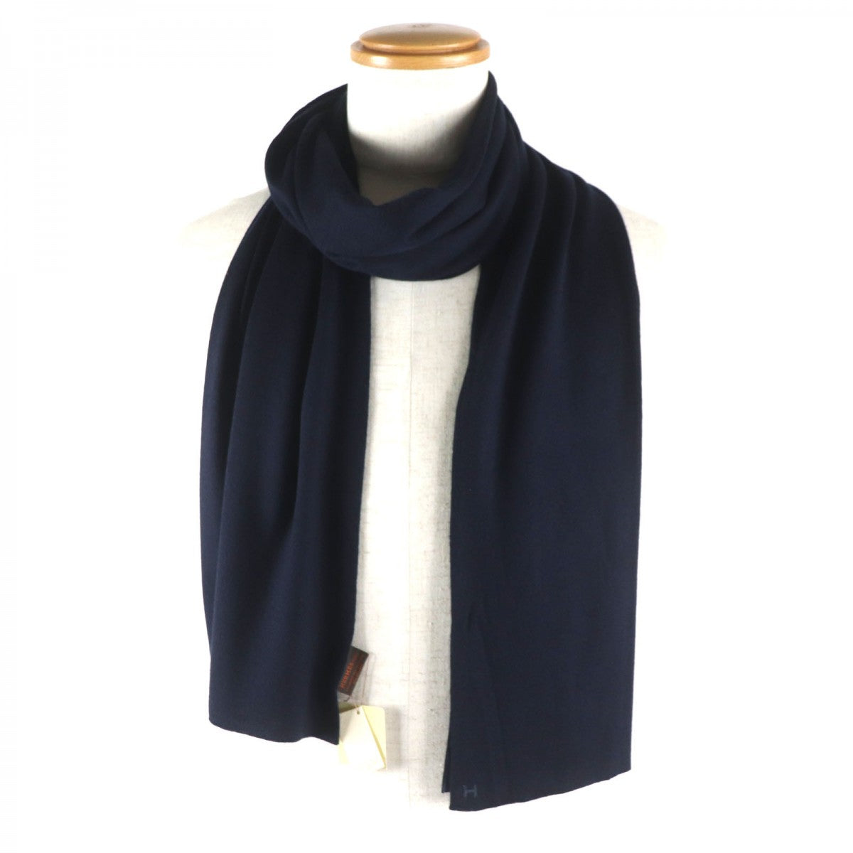 HERMES Scarf 733631T Main: 70% cashmere, Main: 30% silk MARINE ARDOISE Allertour mens Used