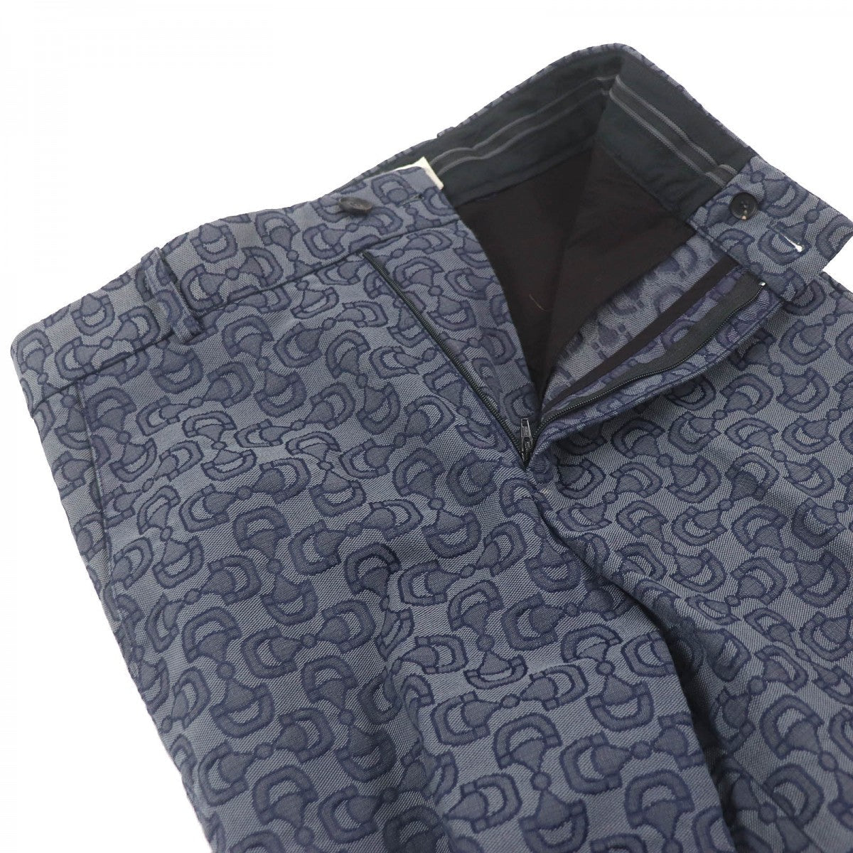 GUCCI Pants cotton Blue beige 48