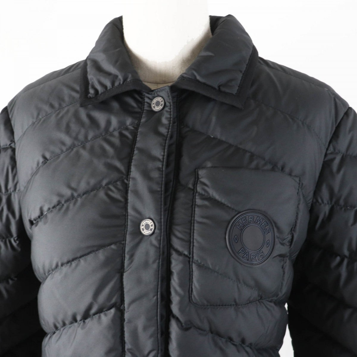 HERMES Down jacket 3H0185DA polyester black 38