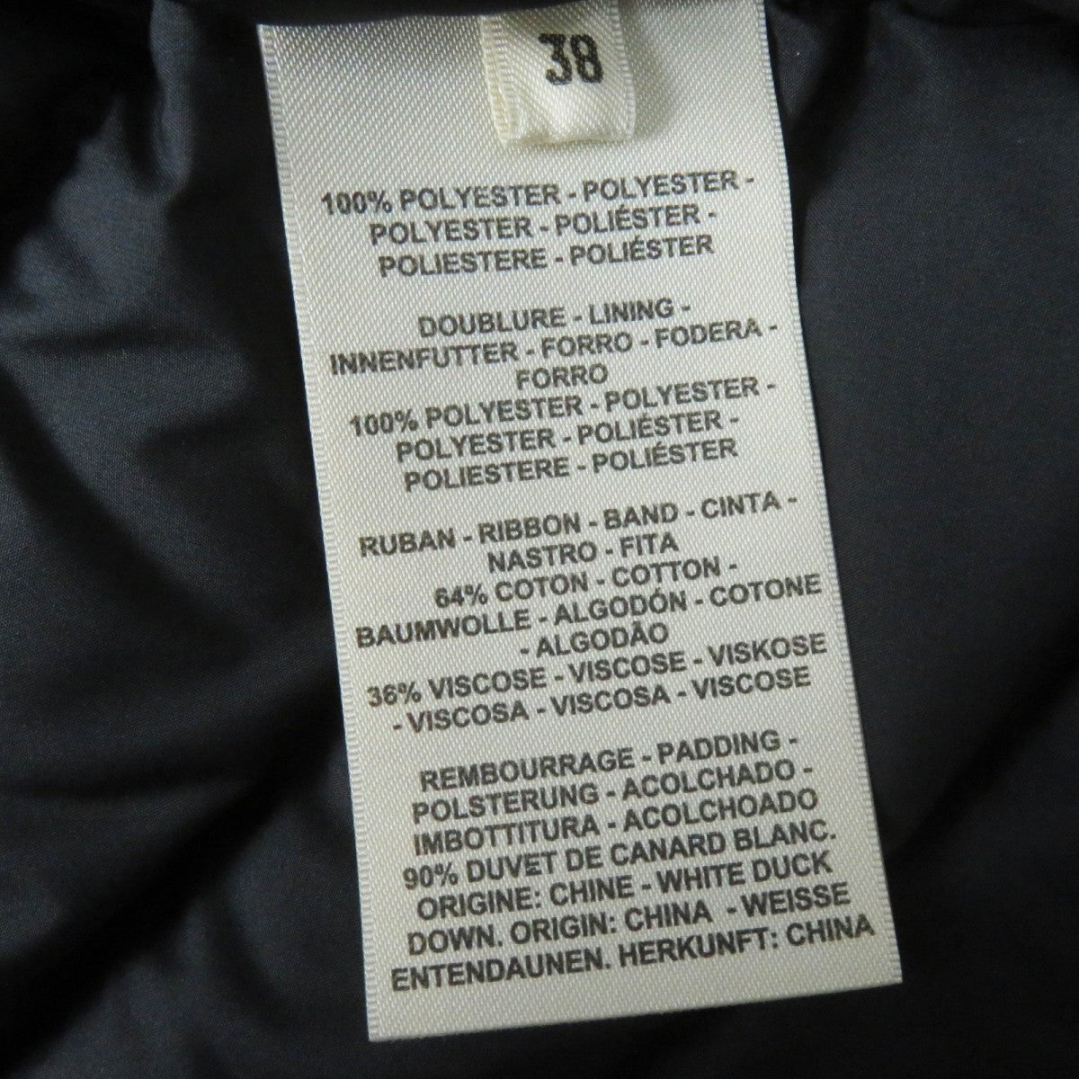 HERMES Down jacket 3H0185DA polyester black 38