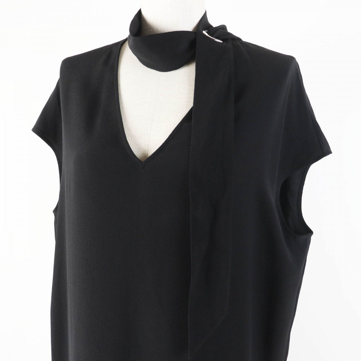 HERMES one piece 2E0532D0 silk black 34