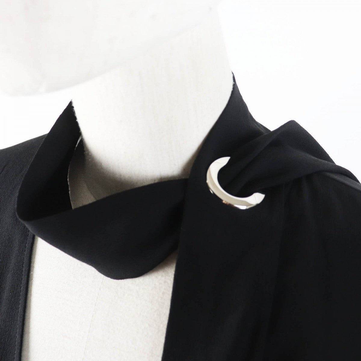HERMES one piece 2E0532D0 silk black 34