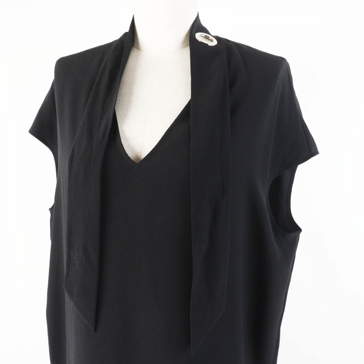 HERMES one piece 2E0532D0 silk black 34