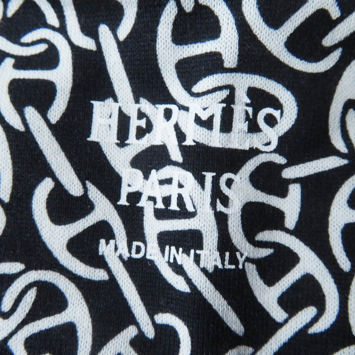 HERMES Short sleeve T-shirt 4E4620DB cotton Black White Naoussa Chaine Micro Naoussa Chaine 34