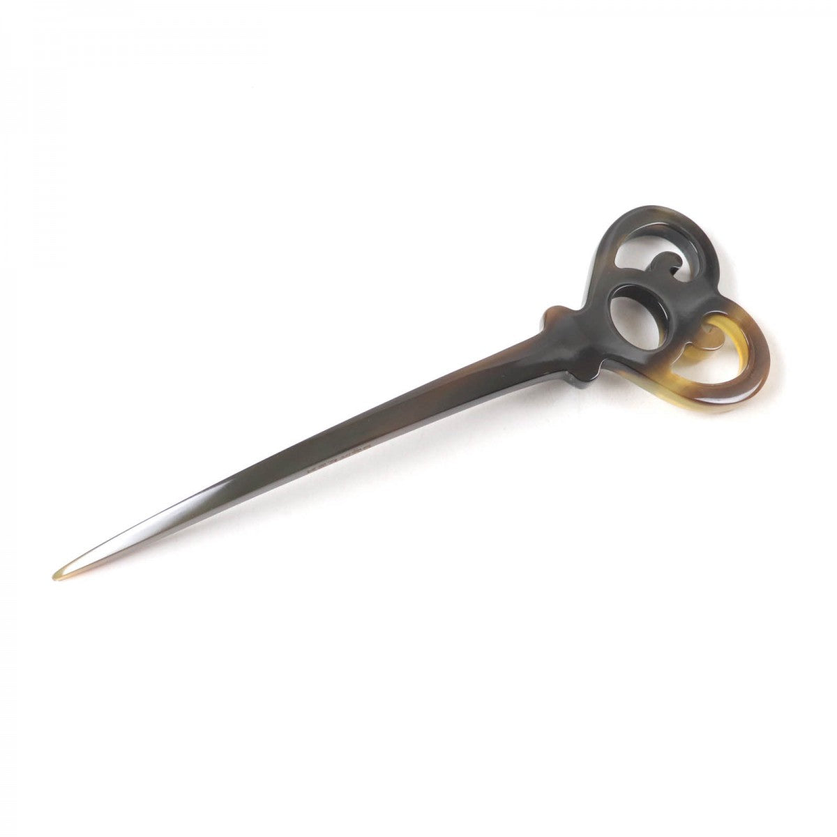 HERMES hair accessory Main: Buffalo horn Brown type Women Used