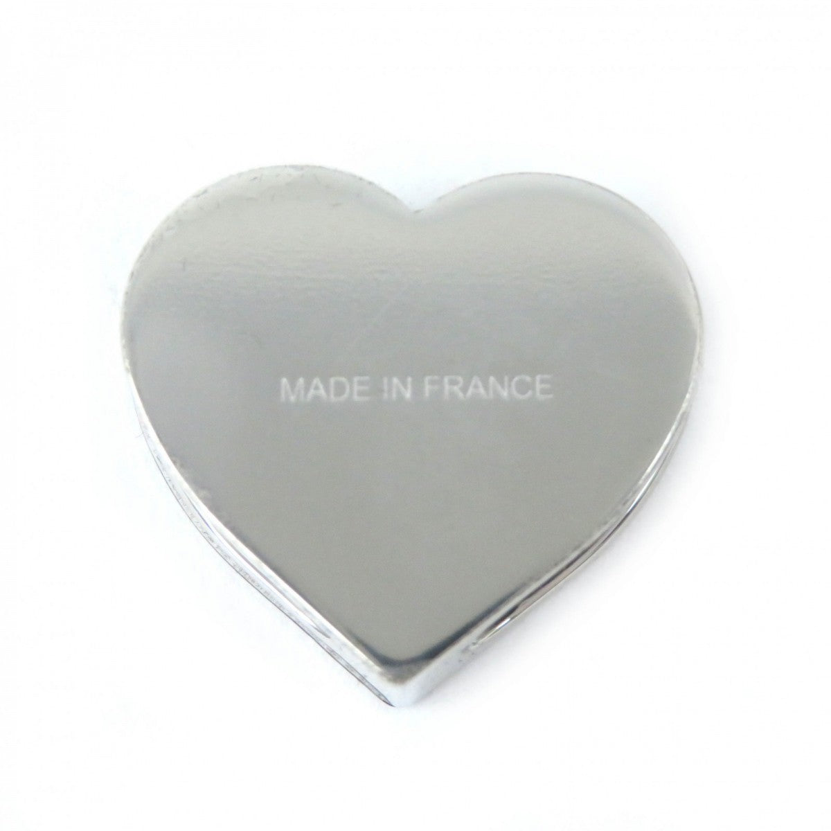 HERMES Scarf ring �\ Metal Black Silver Cool heart Women Used