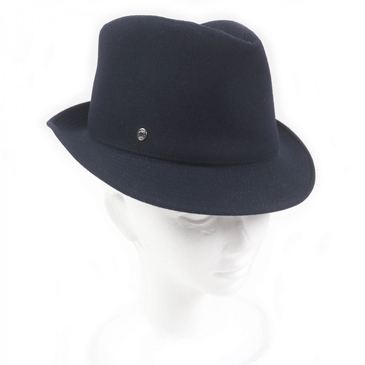 HERMES hat Outer: 100% cashmere, Lining: 35% silk, Lining: 65% rayon, Part: 60% rayon, Part: 40% cotton Navy mens 57 Used