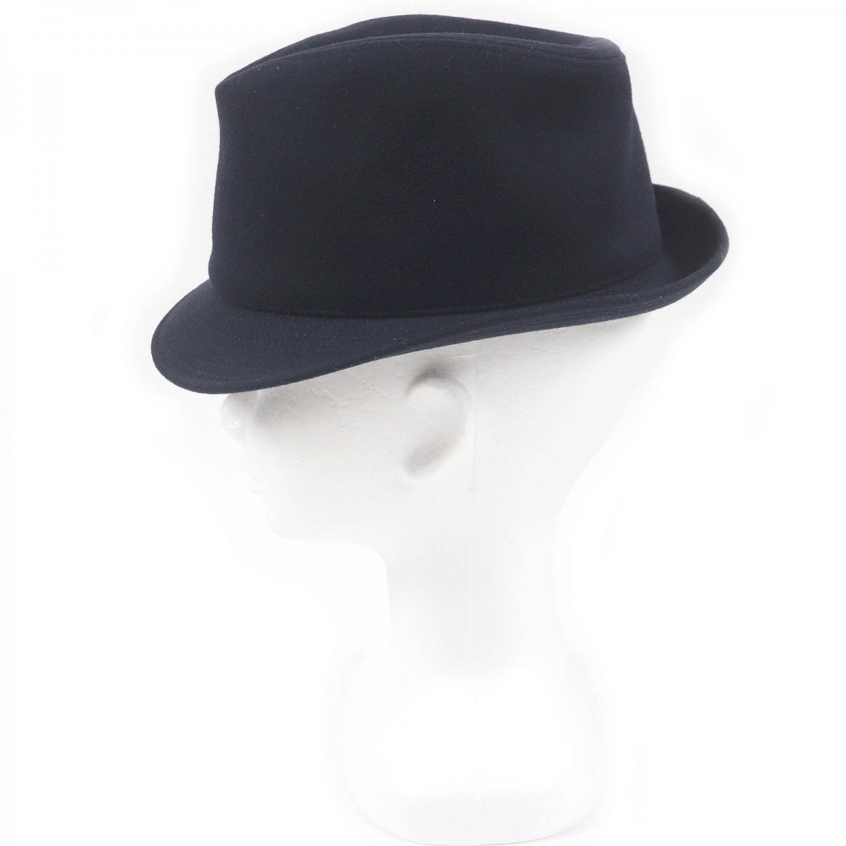 HERMES hat Outer: 100% cashmere, Lining: 35% silk, Lining: 65% rayon, Part: 60% rayon, Part: 40% cotton Navy mens 57 Used