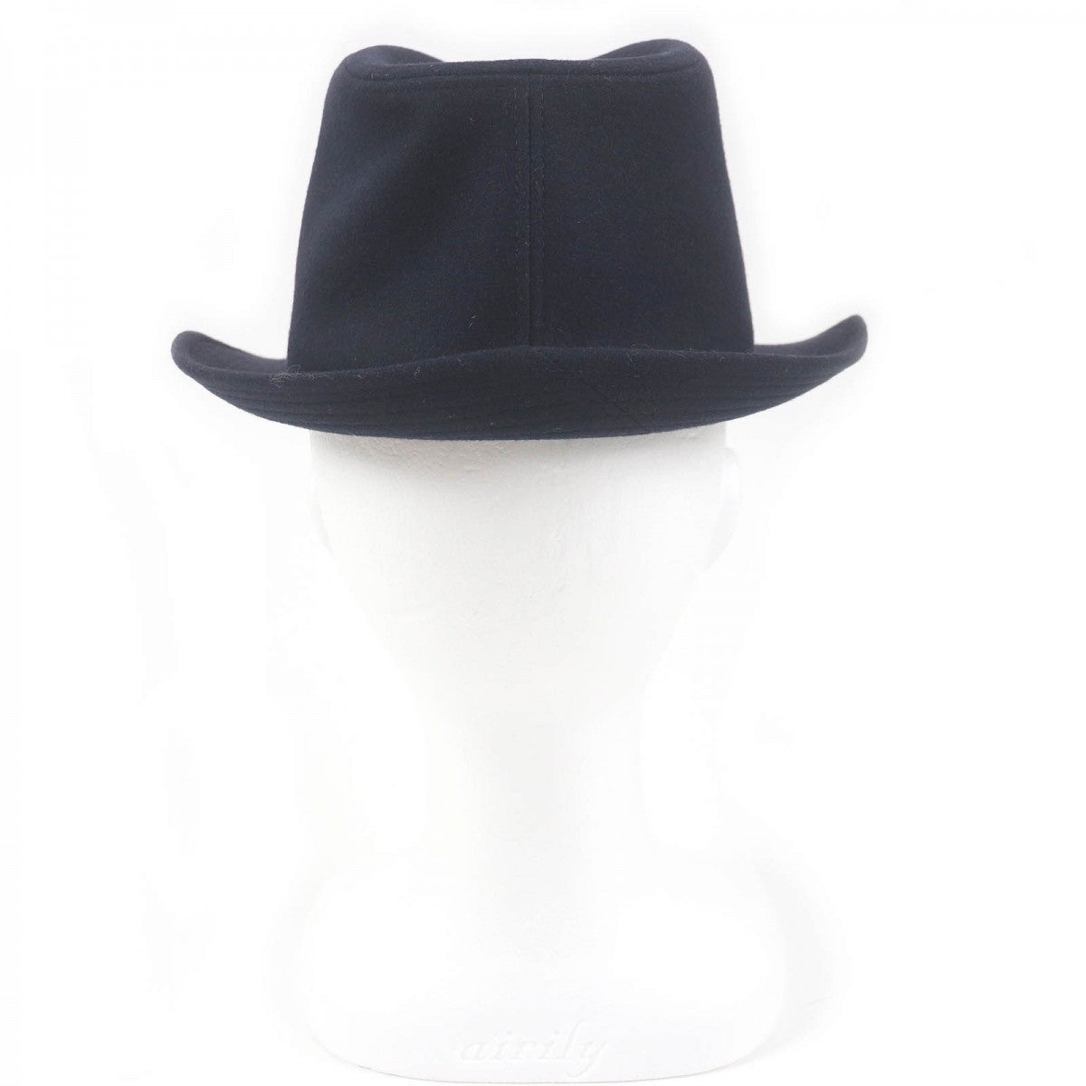 HERMES hat Outer: 100% cashmere, Lining: 35% silk, Lining: 65% rayon, Part: 60% rayon, Part: 40% cotton Navy mens 57 Used