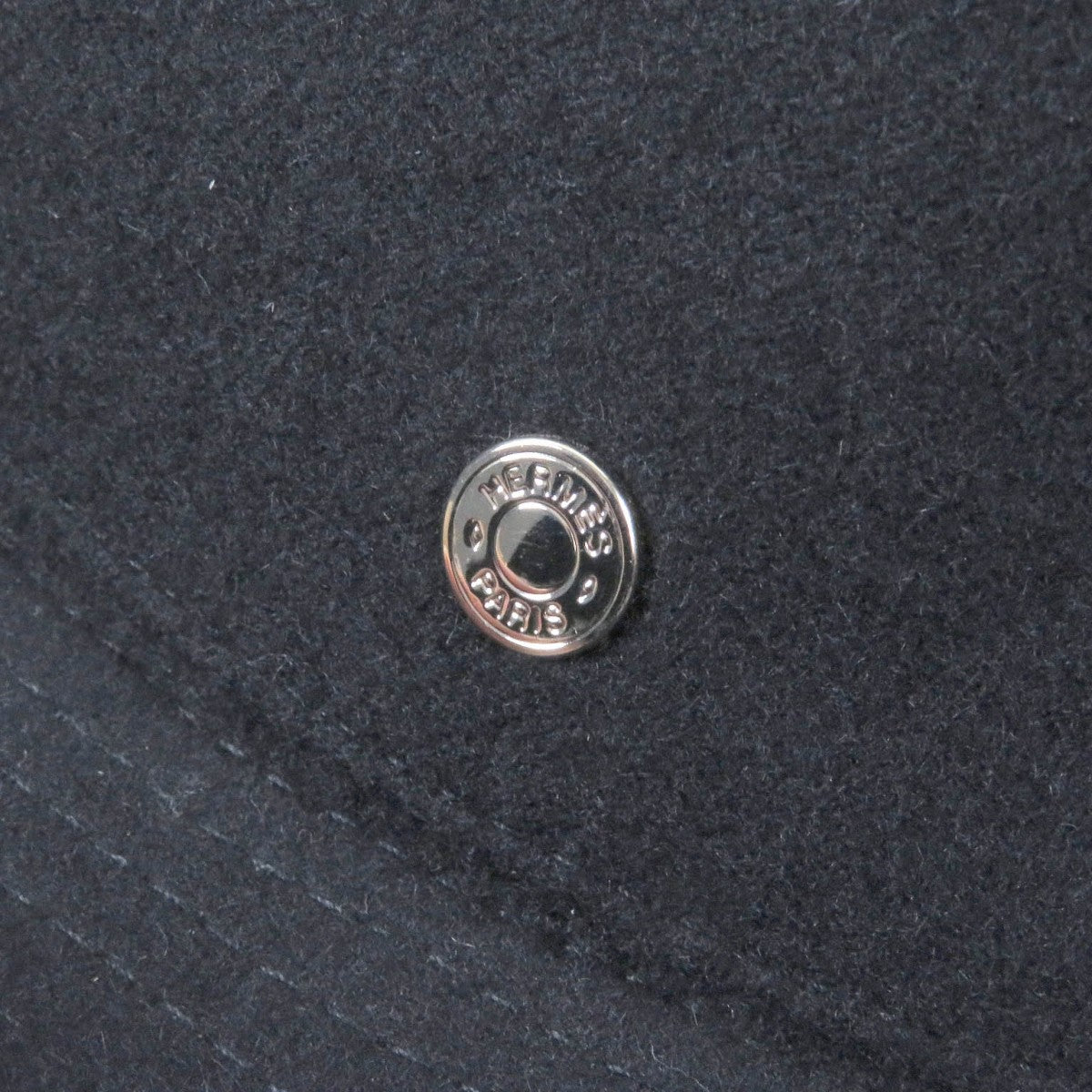 HERMES hat Outer: 100% cashmere, Lining: 35% silk, Lining: 65% rayon, Part: 60% rayon, Part: 40% cotton Navy mens 57 Used