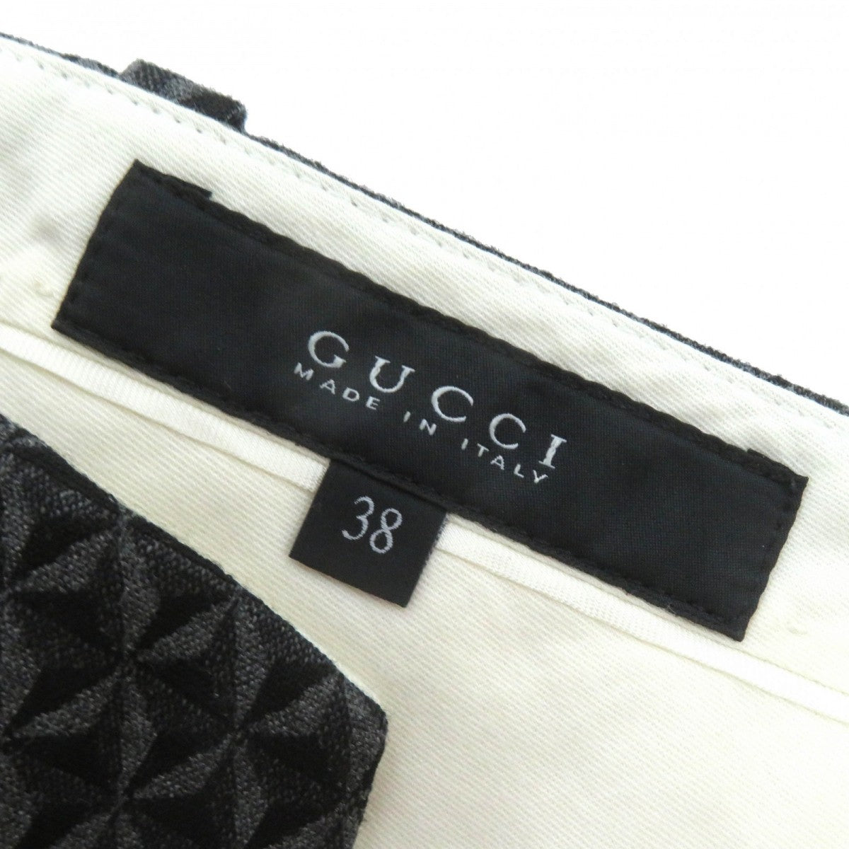 GUCCI Pants 367794 Outer: 55% wool, Outer: 44% rayon, Outer: 1% polyurethane, Lining: 67% rayon, Lining: 33% polyester Black Grey Women 38 Used