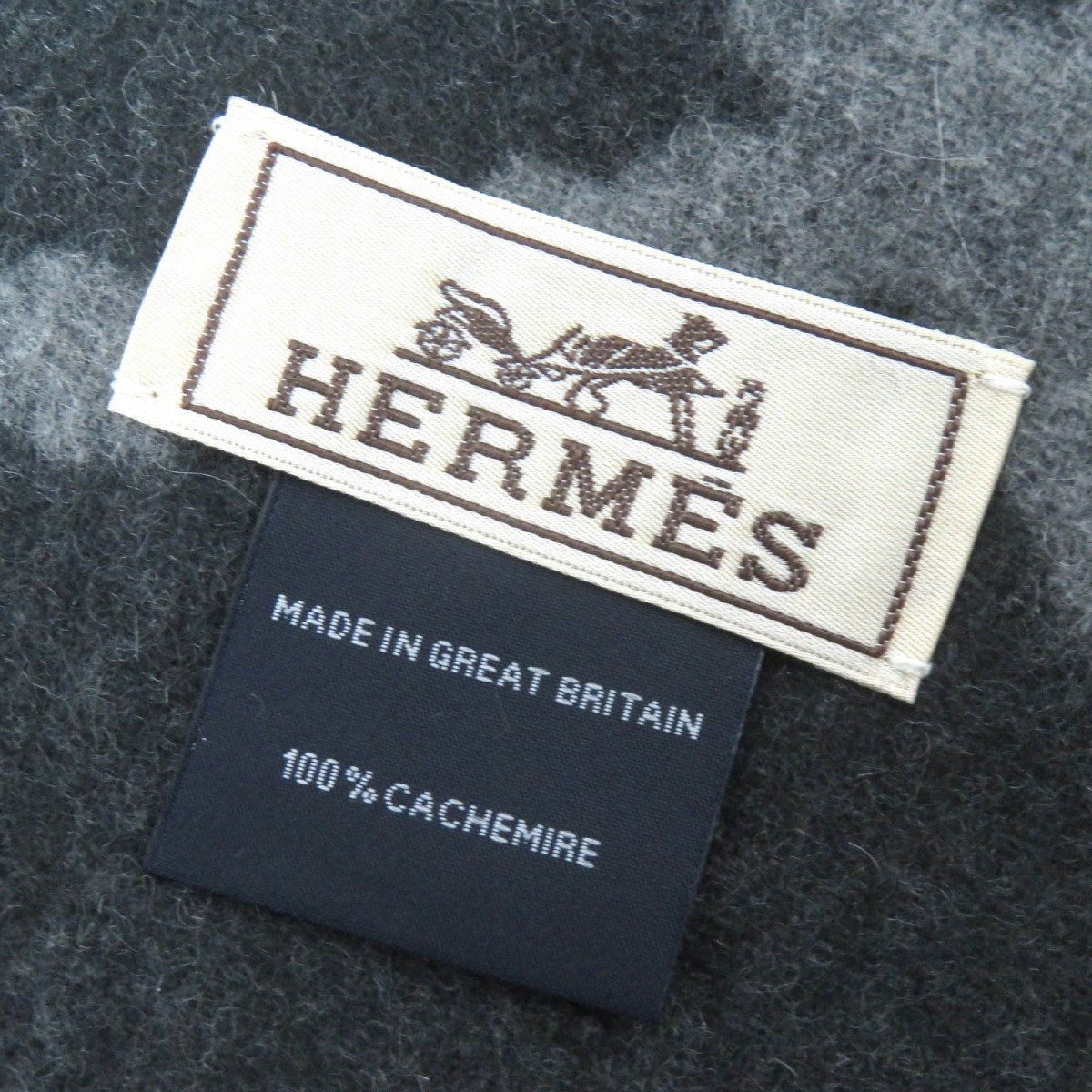 HERMES Scarf Main: 100% cashmere Anthracite/Gris Cine Click crack mens Used