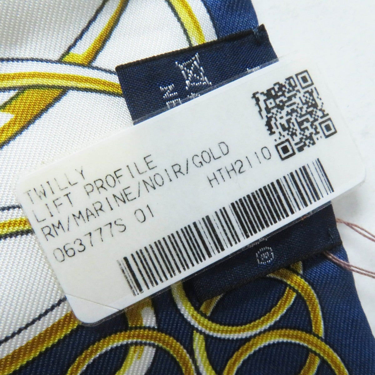 HERMES scarf Main: 100% silk Marine/Black/Gold Twilly Lift Profile Lift Profile Women Used