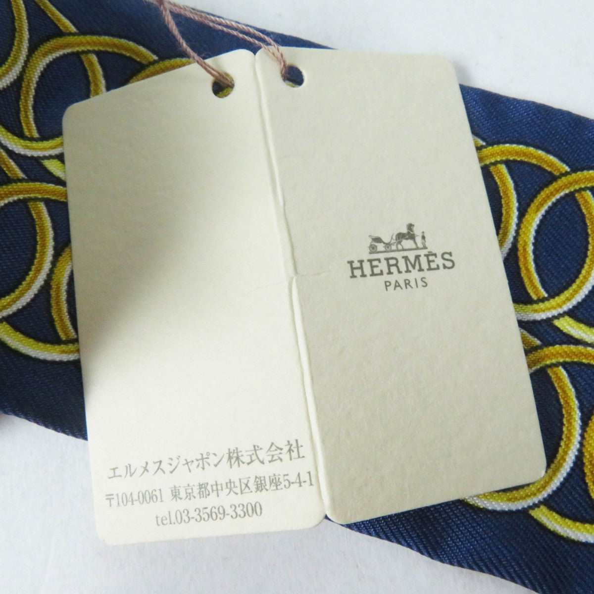 HERMES scarf Main: 100% silk Marine/Black/Gold Twilly Lift Profile Lift Profile Women Used
