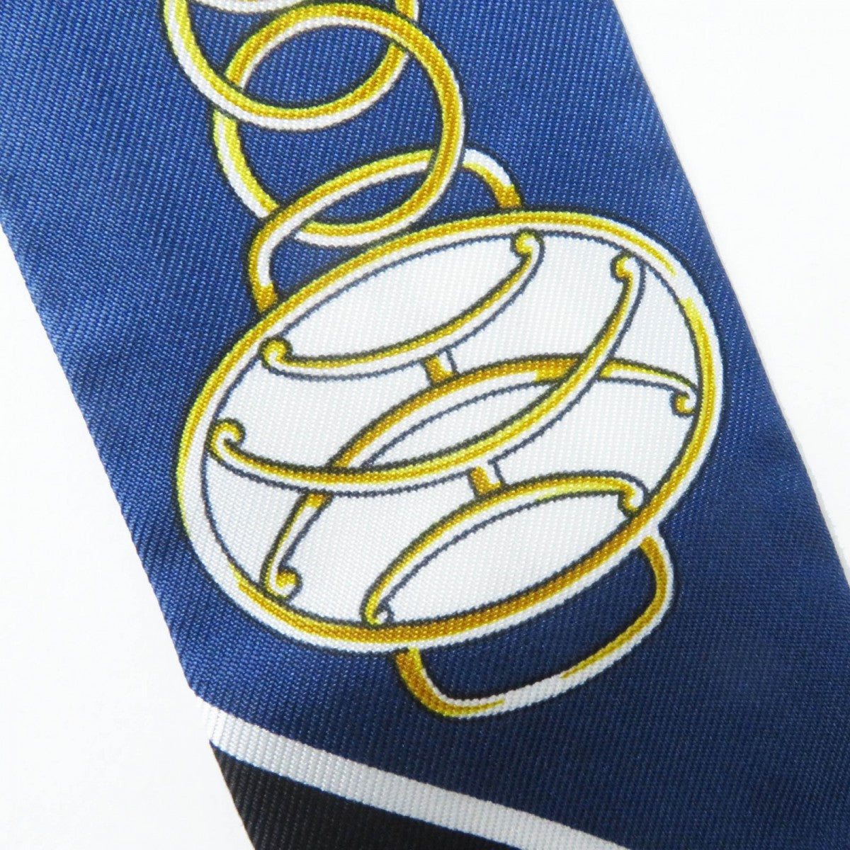 HERMES scarf Main: 100% silk Marine/Black/Gold Twilly Lift Profile Lift Profile Women Used