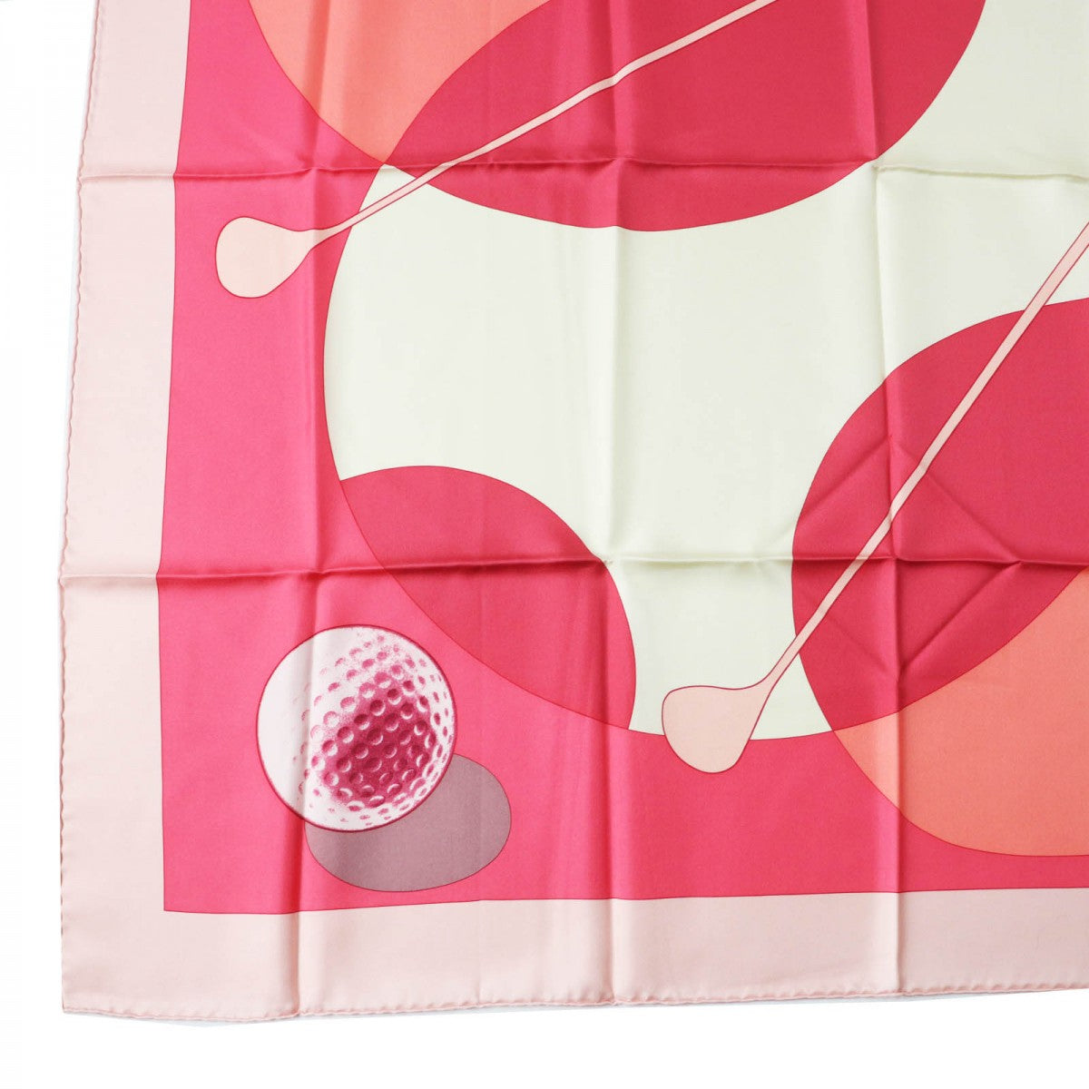 HERMES scarf Main: 100% silk ROSE PALE FRAMBOISE IVOIRE Carre90 SWING 2 Women Used