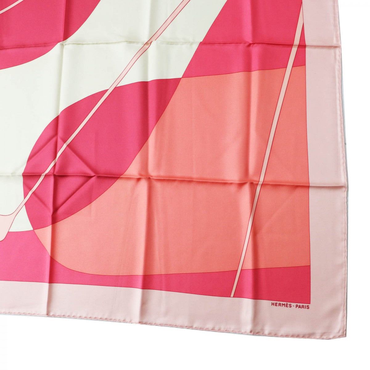 HERMES scarf Main: 100% silk ROSE PALE FRAMBOISE IVOIRE Carre90 SWING 2 Women Used