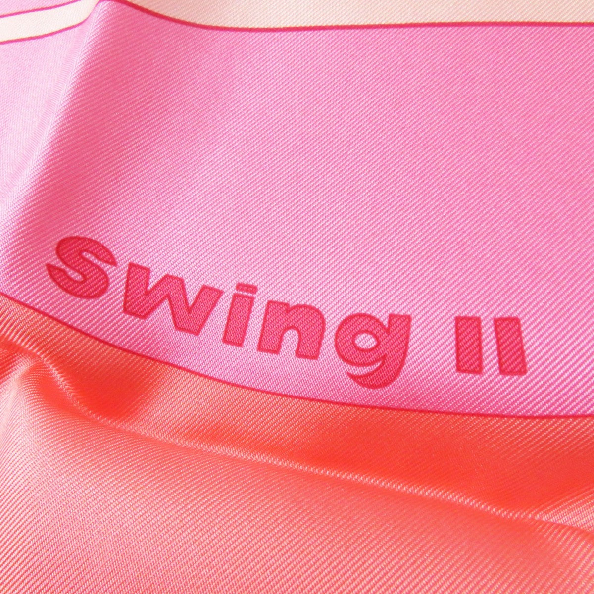 HERMES scarf Main: 100% silk ROSE PALE FRAMBOISE IVOIRE Carre90 SWING 2 Women Used