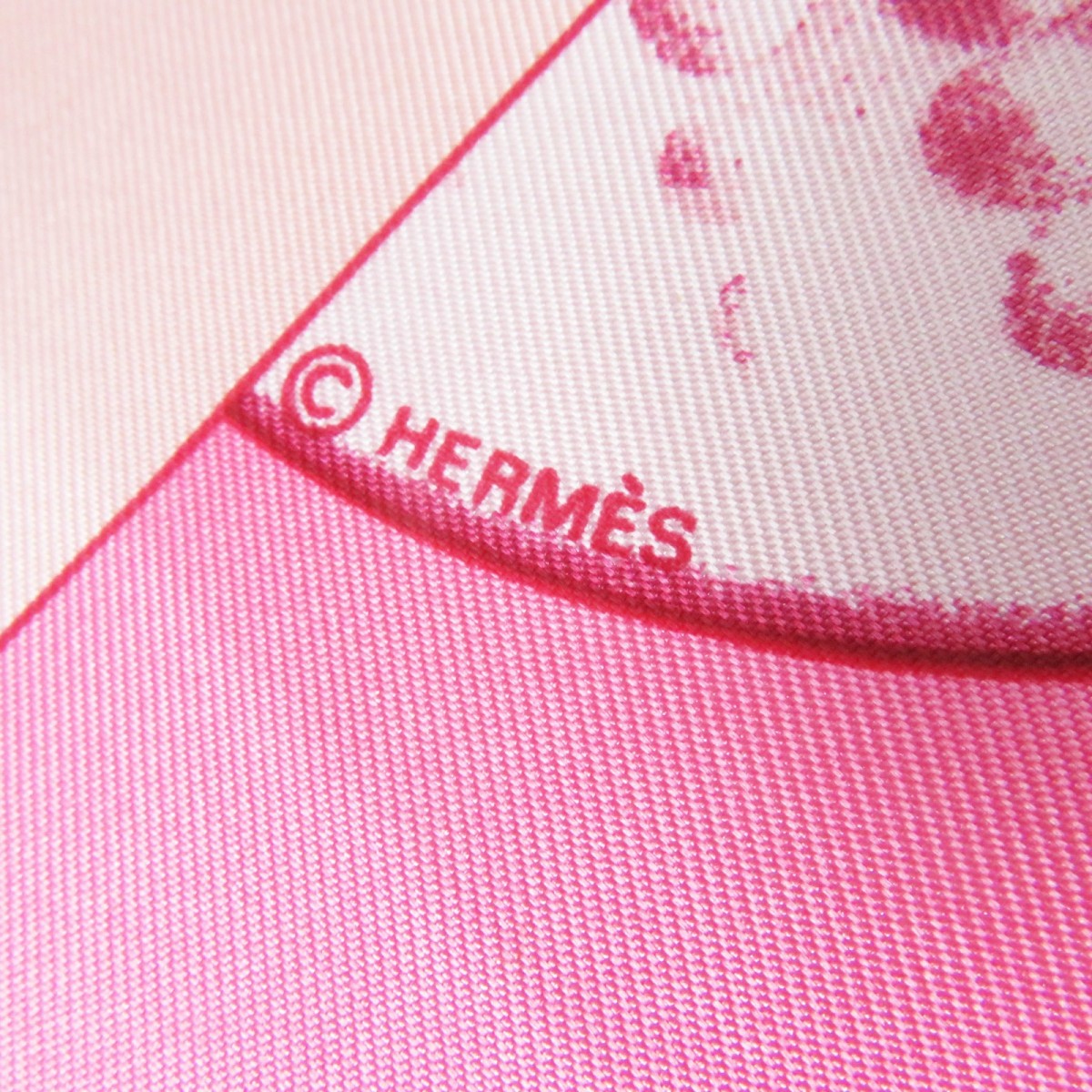 HERMES scarf Main: 100% silk ROSE PALE FRAMBOISE IVOIRE Carre90 SWING 2 Women Used