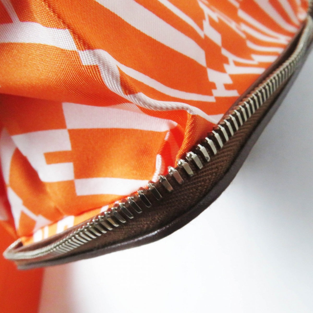 HERMES Eco bag Main: Buffle Skipper, Main: Silk Brown orange Silky pop Women Used