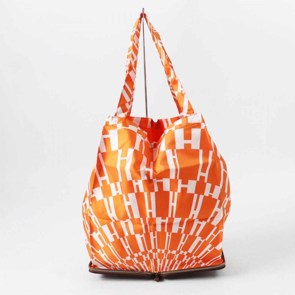 HERMES Eco bag Main: Buffle Skipper, Main: Silk Brown orange Silky pop Women Used