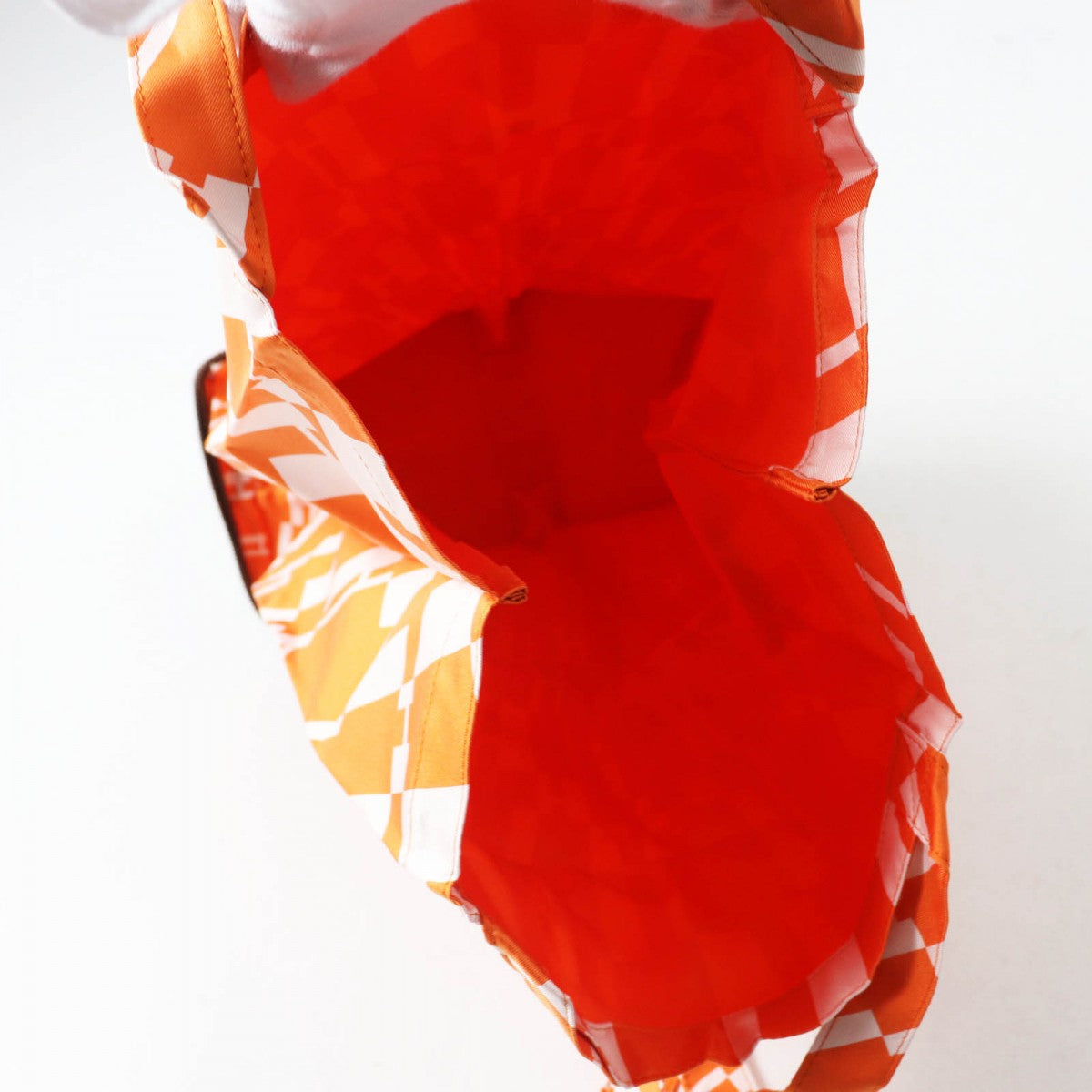 HERMES Eco bag Main: Buffle Skipper, Main: Silk Brown orange Silky pop Women Used